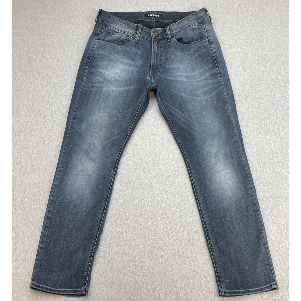 Express Jeans Mens 33 x 30 Cotton Blend Stretch Slim Straight